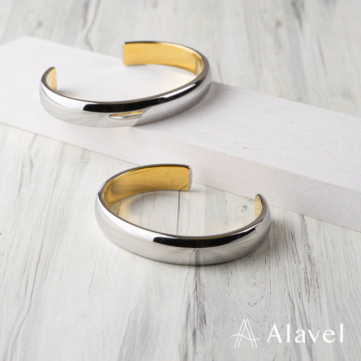 Alavel 選べる バングル ペア販売 シンプル 2トーン APB0525-SHGD APB0526-SHGD