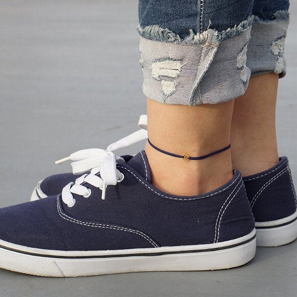 Alavel 選べる アンクレット ブレスレット ペア販売 ビーズ付きイニシャルミニチャーム APZ0016