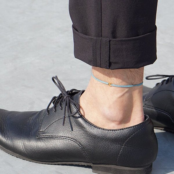 Alavel 選べる アンクレット ブレスレット ペア販売 ビーズ付きイニシャルミニチャーム APZ0016