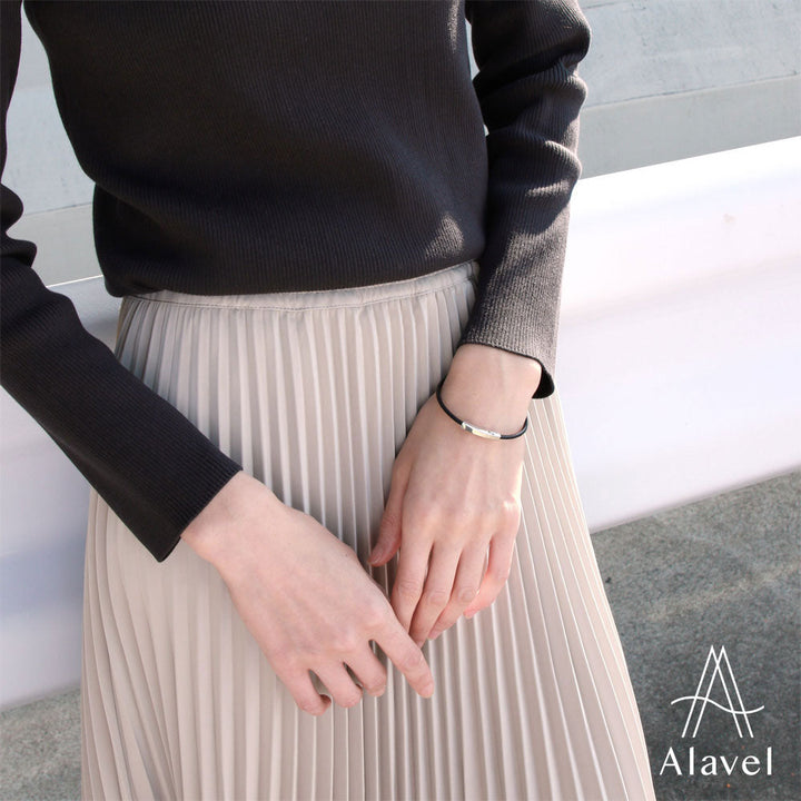 Alavel 選べる 革 レザー 誕生石 1連 ブレスレット ペア販売 ABYレザー 2.5mm APZ4038