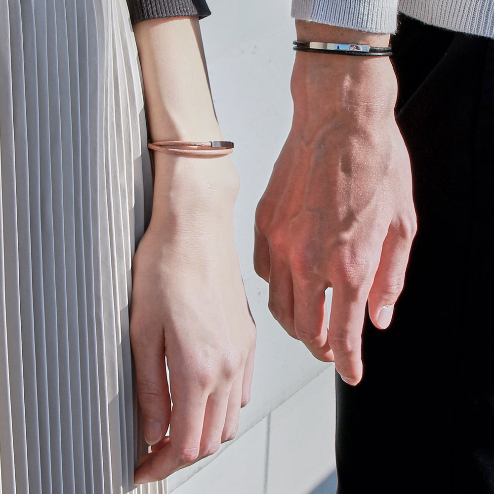 Alavel 選べる 革 レザー 誕生石 2連 ブレスレット ペア販売 ABYレザー 2.5mm APZ4040