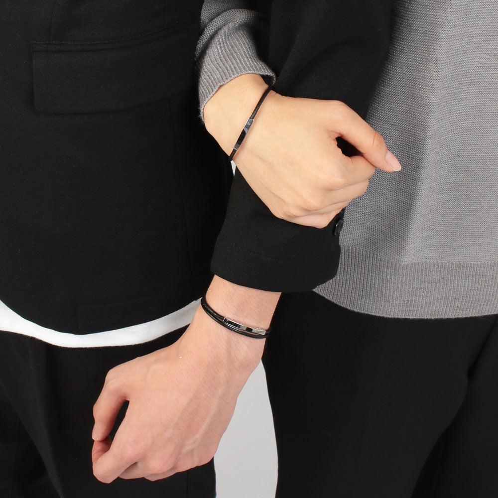 Alavel 選べる 革 レザー 誕生石 1連 2連 ブレスレット ペア販売 ABYレザー 2.5mm APZ4038