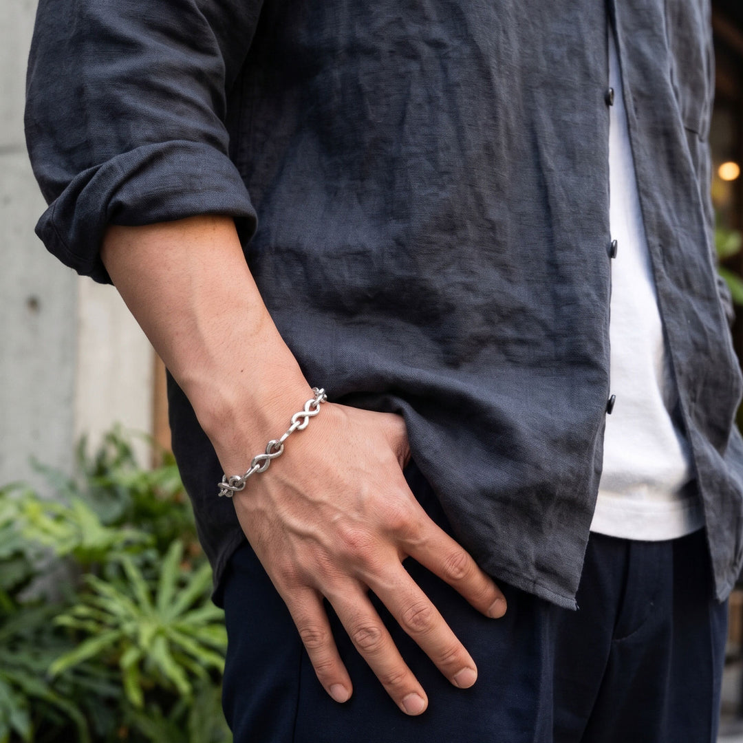 Alavel インフィニティ ループ チェーン ブレスレット [2本セット販売] Infinity Loop Chain Bracelet AP1015