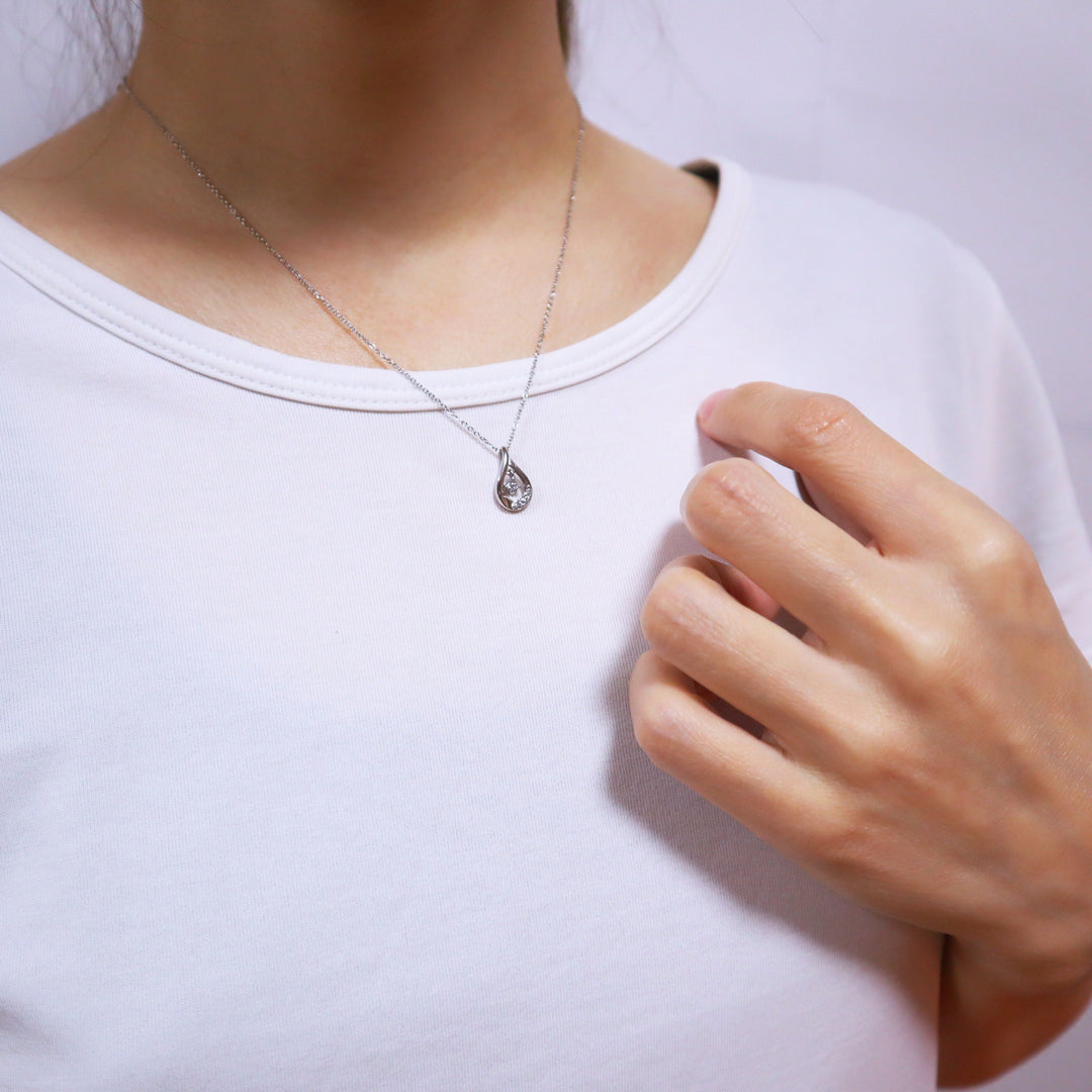 [送料無料] Alavel ドロップ ネックレス キュービックジルコニア PUPE003