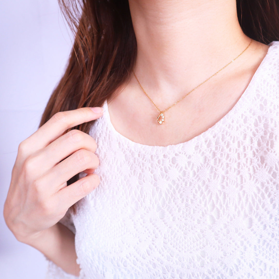 [送料無料] Alavel ドロップ ネックレス キュービックジルコニア PUPE004