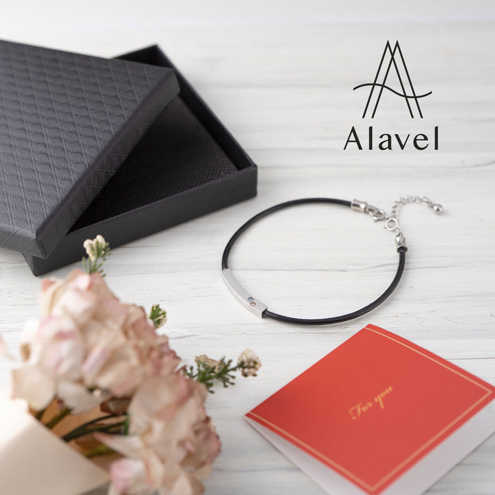 Alavel 選べる 革 レザー 誕生石 1連 ブレスレット ペア販売 ABYレザー 2.5mm APZ4038