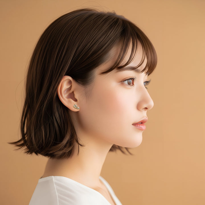 [送料無料] Alavel キュービックジルコニア リーフィア ピアス PUPS138