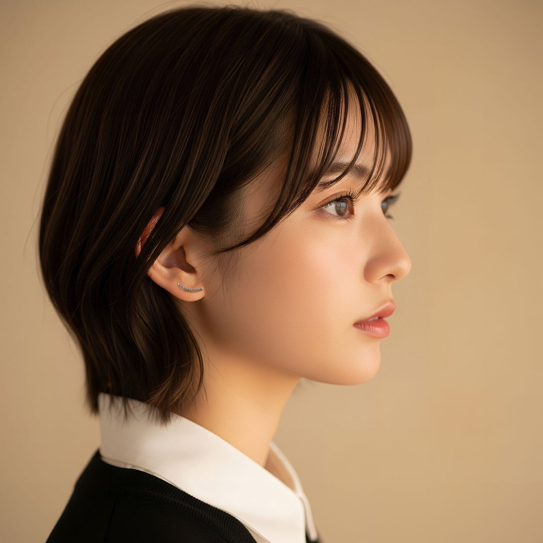 [送料無料] Alavel キュービックジルコニア ルナアーク ピアス PUPS141