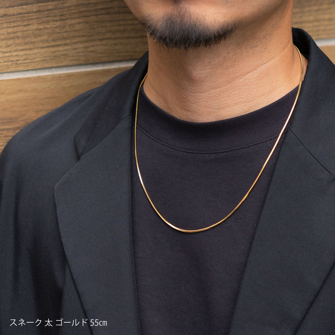 Alavel シンプルネックレスチェーン アンカー・キヘイ・スネーク　一本単品販売 メンズ