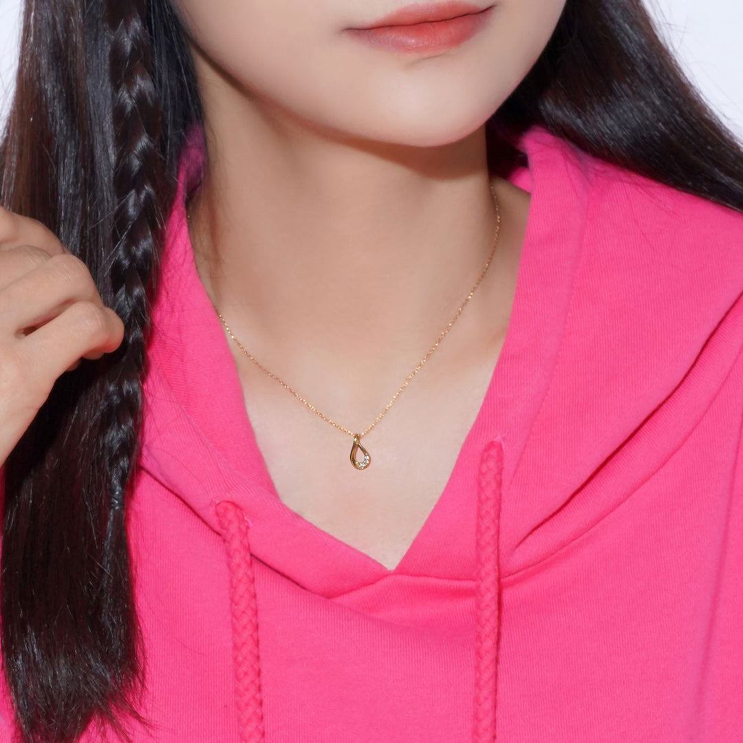 [送料無料] Alavel ドロップ ネックレス キュービックジルコニア PUPE001