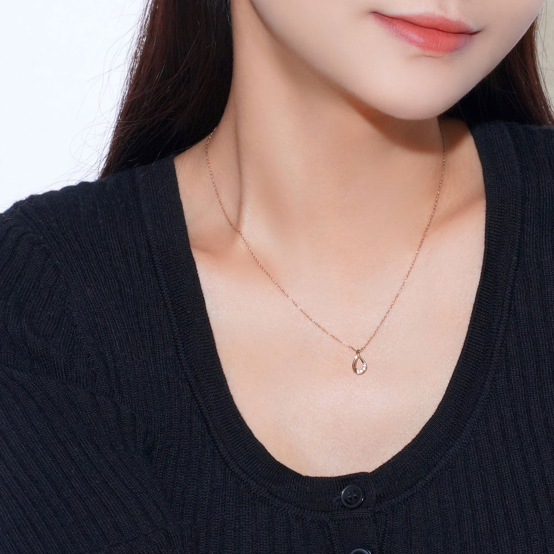 [送料無料] Alavel ドロップ ネックレス キュービックジルコニア PUPE001