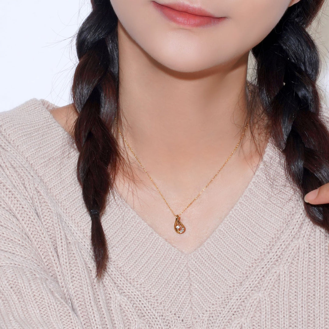 [送料無料] Alavel ドロップ ネックレス キュービックジルコニア PUPE003