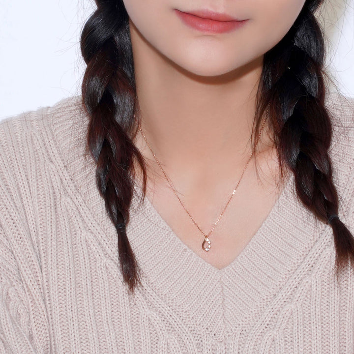 [送料無料] Alavel ドロップ ネックレス キュービックジルコニア PUPE004