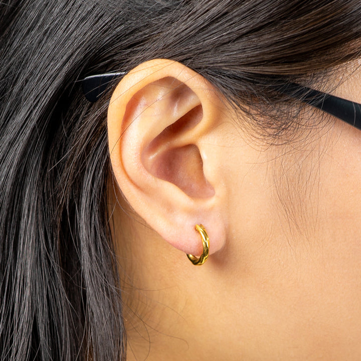 [送料無料] Alavel フープピアス ツイスト Sサイズ 両耳用 PUPS023