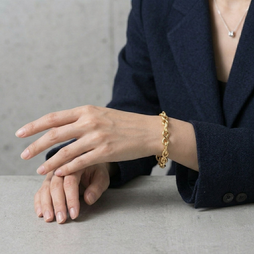 Alavel インフィニティ ループ チェーン ブレスレット [2本セット販売] Infinity Loop Chain Bracelet AP1015