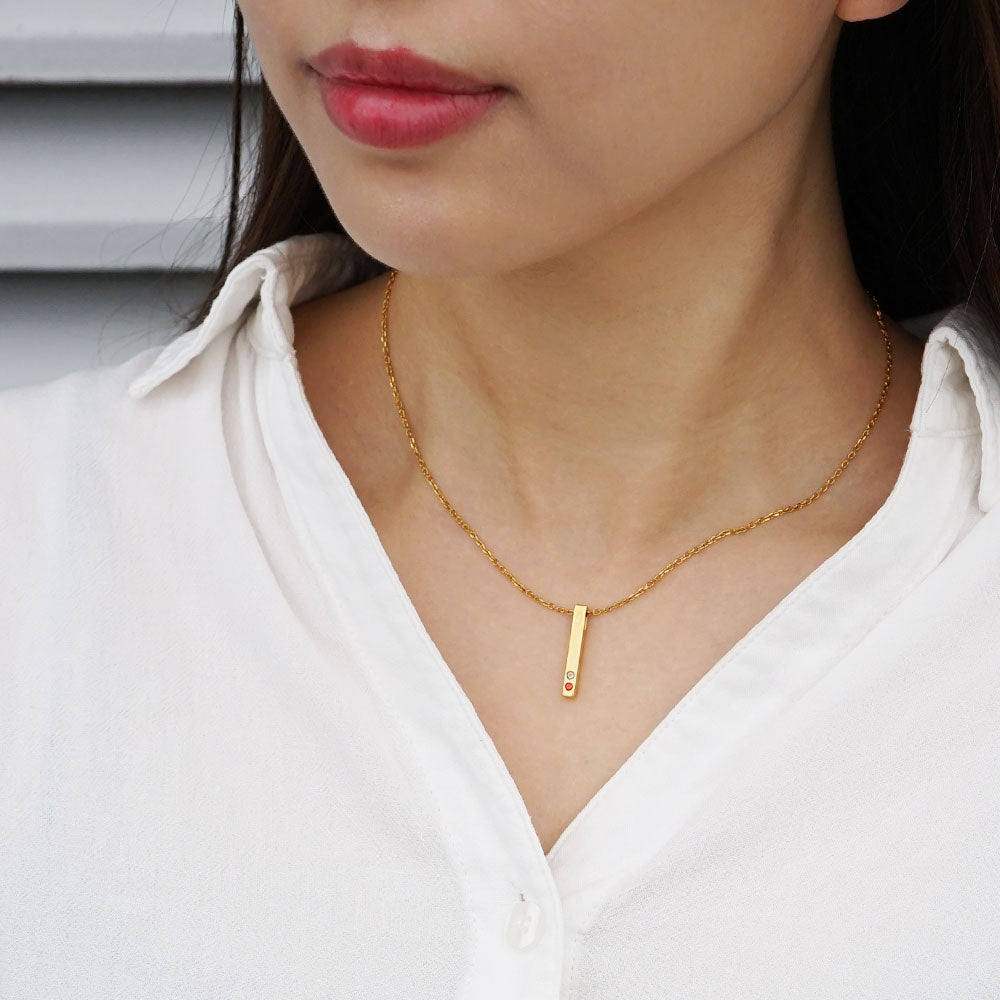 Alavel 選べる 2ストーン バー ネックレス ペア販売 BPS APP0254